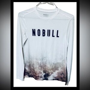 NOBULL Just the Horns White and Brown Gradient Long Sleeve NWOT Unisex Small